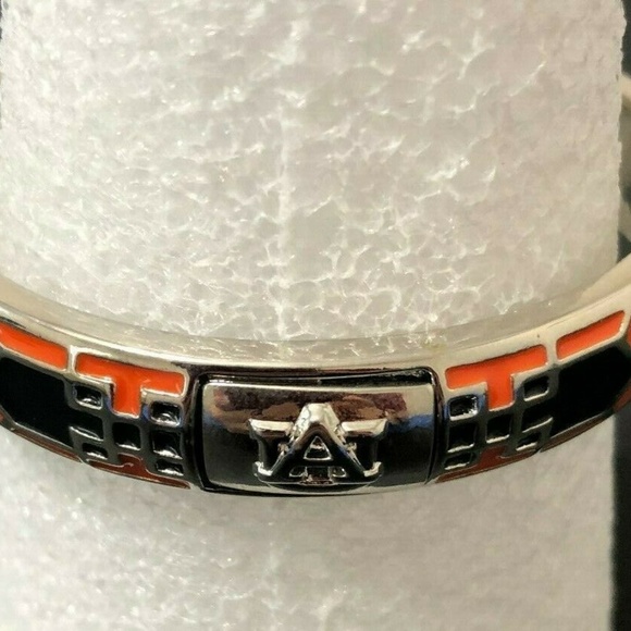 Auburn Tigers Mosaic Bangle Enamel Silver Bracelet - Picture 2 of 8